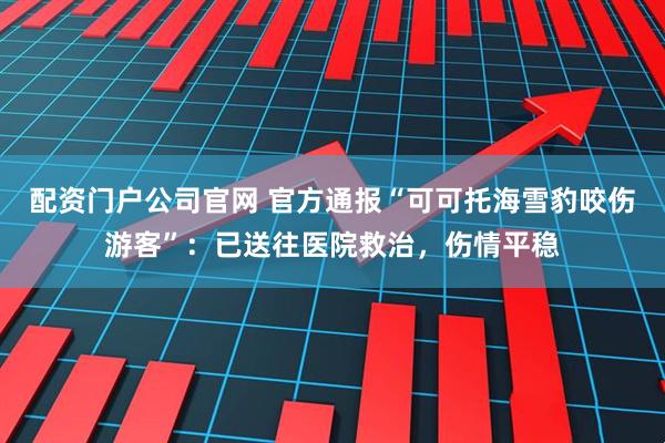 配资门户公司官网 官方通报“可可托海雪豹咬伤游客”:已送往医院救治,伤情平稳